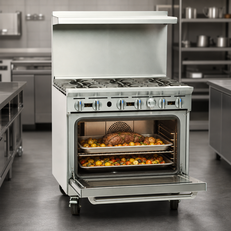 Product image #4 for Imperial Pro Series 36-Inch Gas Restaurant Range with 6 Open Burners and Convection Oven