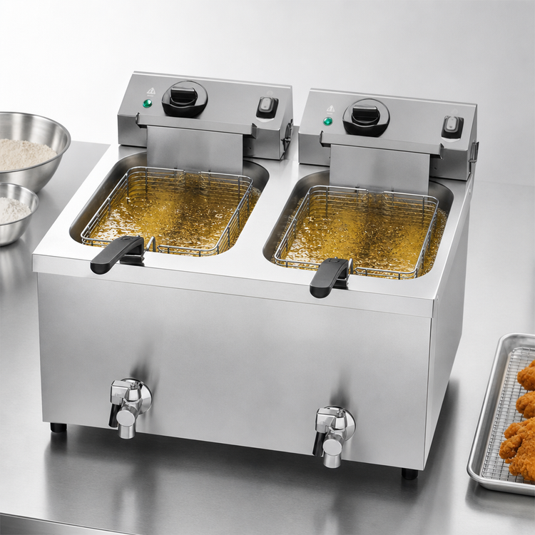 Product image #4 for Vollrath Countertop Dual-Well Electric Fryer, 10 lb Per Well, 208-240V