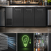 Thumbnail image #4 for True Two-Section Solid Swing Door Back Bar Cooler, 72-Inch, Stainless Top, Black Exterior