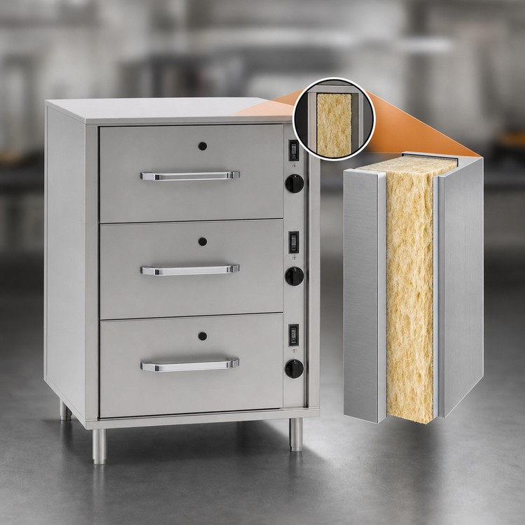 Product image #4 for RedHots DWW-3-240-X 3-Drawer Full-Size Freestanding Heated Warming Drawer