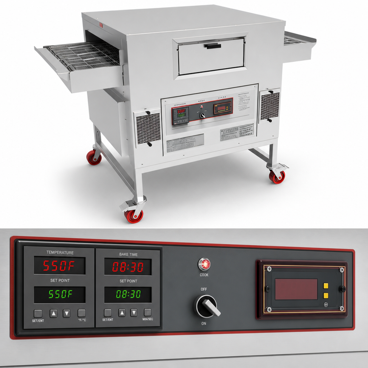 Product image #4 for Migali Speedino 62.4-Inch Floor Model Single-Deck Liquid Propane Conveyor Pizza Oven