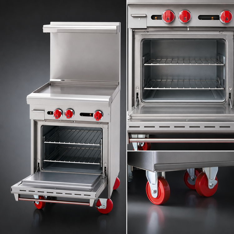 Product image #4 for American Range 24-Inch Gas Restaurant Range with 1-Inch Griddle Plate and Space Saver Oven