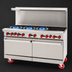 Thumbnail image #4 for American Range 60-Inch Gas Restaurant Range with 36-Inch Griddle, 4 Open Burners, Left Standard Oven and Right Storage Base