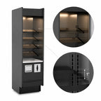 Thumbnail image #4 for Structural Concepts Fusion® MD2284SO Self-Service Ambient Inline Packaging Counter, 24-1/4 in. Wide, 4 Lighted Shelves, Silversan Black