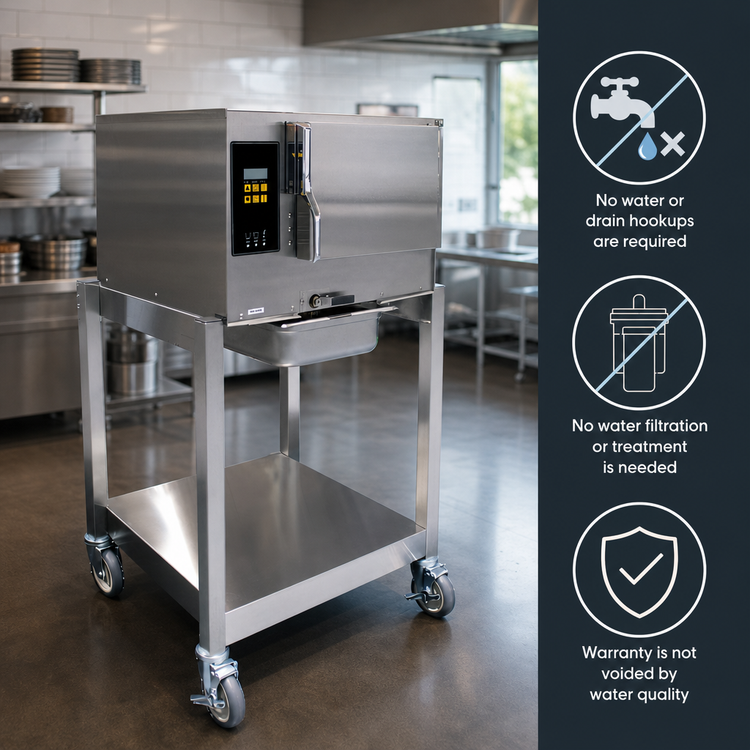Product image #4 for AccuTemp Evolution 3-Pan Connectionless Boiler-Free Electric Convection Steamer, Stand-Mounted, 240V
