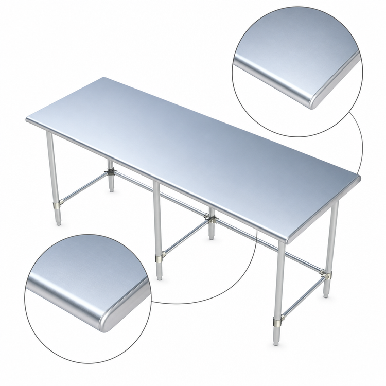 Product image #4 for 108-Inch x 18-Inch Stainless Steel Open Base Work Table