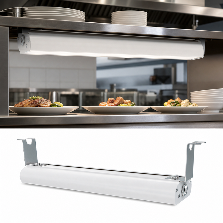 Product image #4 for Vollrath 42-Inch Low Profile Unlighted Strip Heat Lamp, White Hammer Powder Coat