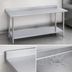 Thumbnail image #4 for Duke 108-Inch x 24-Inch Stainless Steel Work Table with 1-1/8-Inch Straight Riser and Galvanized Undershelf