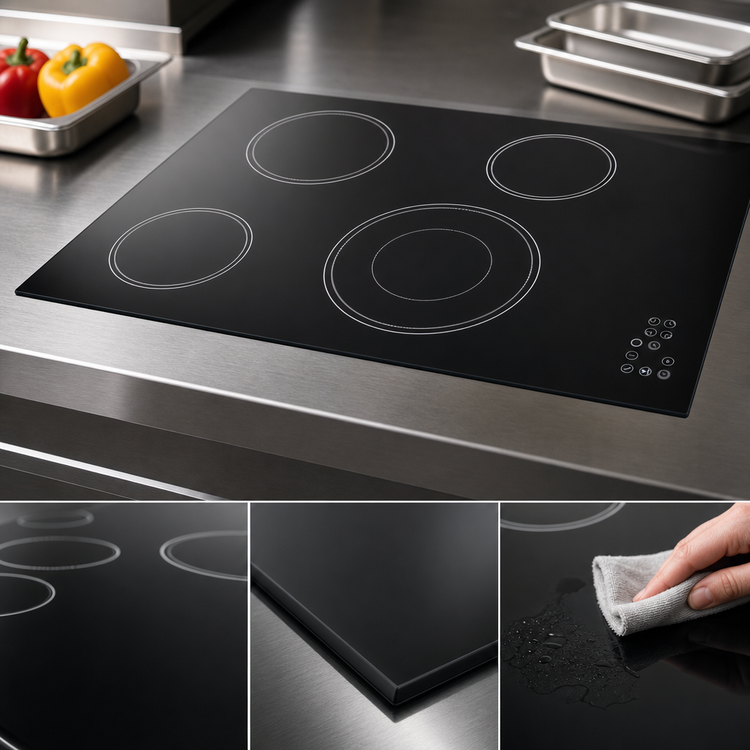 Product image #4 for Summit Commercial 30-Inch Built-In 4-Burner Radiant Electric Cooktop, Black Ceramic Glass
