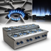 Thumbnail image #4 for Comstock-Castle 48-Inch Countertop Step-Up Saute Gas Hot Plate with 8 Burners