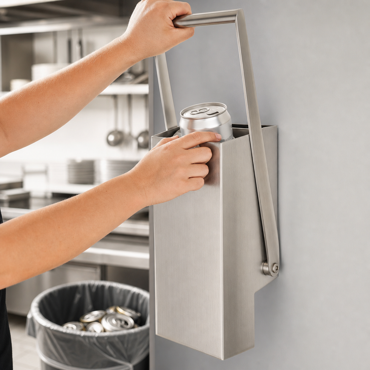 Product image #4 for Wall-Mount Manual Can Crusher for No. 10 Cans, Stainless Steel