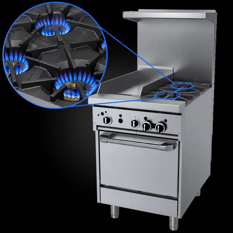 Product image #4 for Garland GFE Starfire Pro 24-Inch Gas Restaurant Range with 2 Open Burners, 12-Inch Thermostatic Griddle and Space Saver Oven