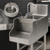 Thumbnail image #4 for Spec-Bar 14-Inch x 19-Inch Freestanding Stainless Steel Wet Waste Blender Station with 6-Inch Sink and T&S Glass Filler