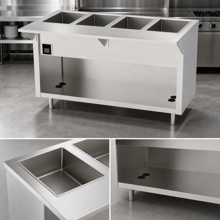 Product image #4 for Thurmaduke EW-4-CBSS Ganged Waterless Well Unit, 4-Pan, Electric, 60"W