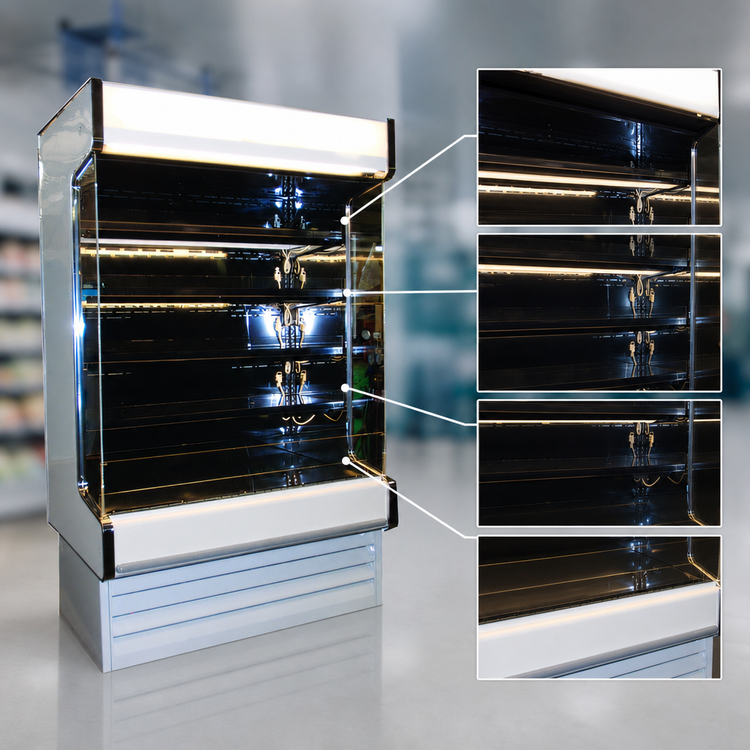 Product image #4 for Howard-McCray 35E Series Self-Contained Dairy Open Merchandiser, 51 in. W x 82.25 in. H, LED-Lit Shelves
