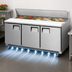 Thumbnail image #4 for Everest Refrigeration EPBNR3 Three-Section Back-Mounted Sandwich Prep Table with 18 1/6-Size Pan Opening, 71-1/8