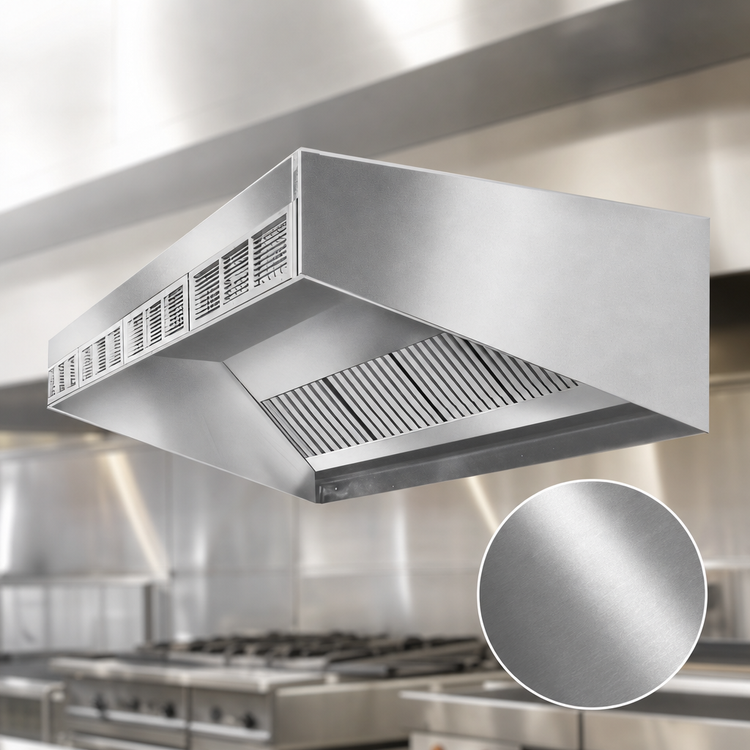 Product image #4 for SpecAir HESFA96-78 78-Inch Short Front Wall Type Front Discharge Make-Up Air Exhaust Hood
