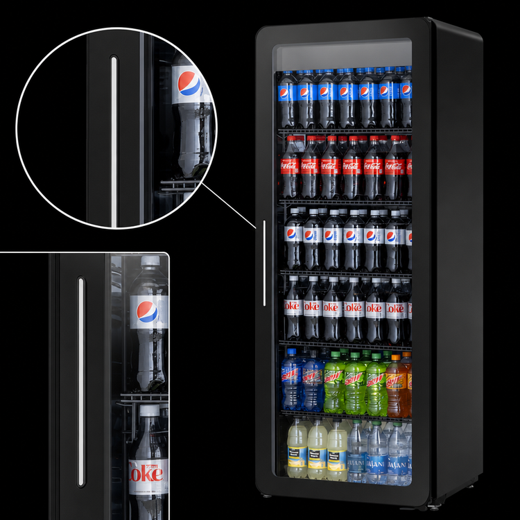 Product image #4 for True 1-Section Curved-Edge Glass Door Refrigerated Merchandiser with 5 Shelves