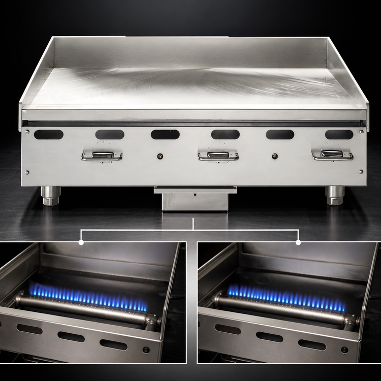 Product image #5 for Vulcan VMG24 Heavy-Duty Countertop Manual Gas Griddle, 24 x 24-Inch Cooking Surface, 54,000 BTU