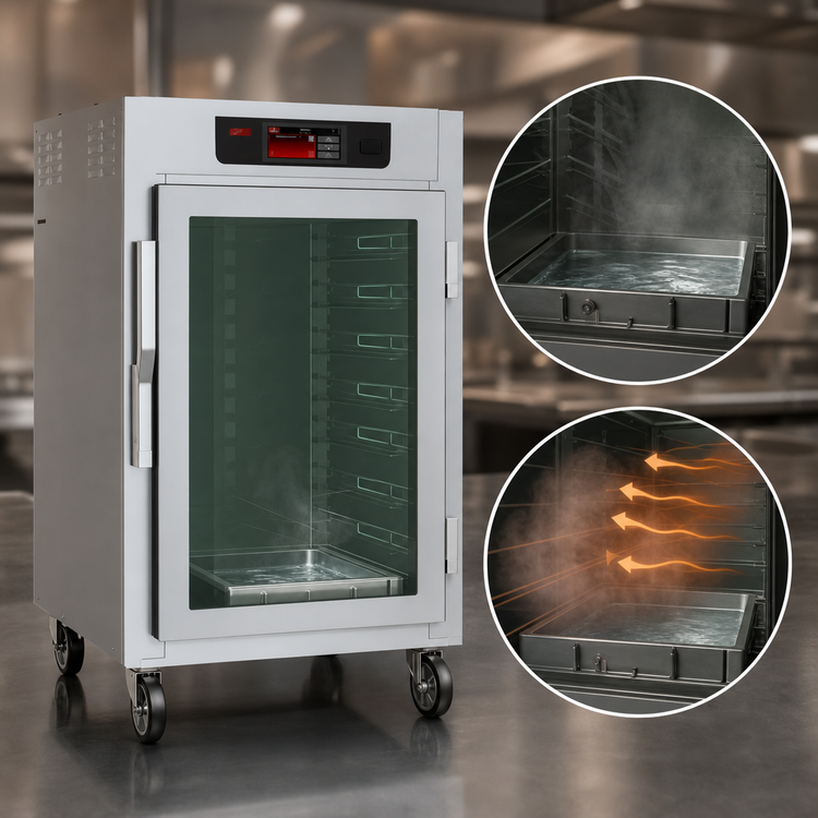 Product image #4 for Metro C5 8 Series 1/2-Height Controlled Temperature Heated Holding Cabinet with Tempered Double-Pane Glass Doors and Universal Wire Slides