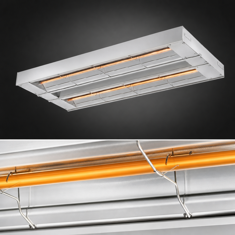 Product image #4 for Hatco Glo-Ray 30-Inch Double-Rod Unlighted Infrared Strip Heater, Aluminum, 900 Watts