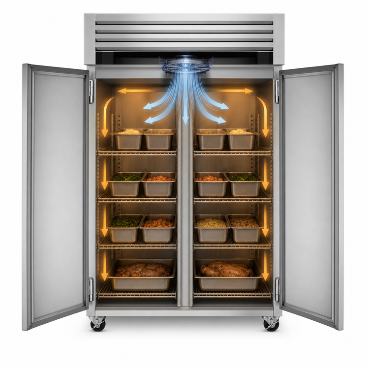Product image #4 for Turbo Air PRO Series PRO-50H Reach-In Two-Section Heated Holding Cabinet with Solid Doors, 47.7 Cu. Ft.