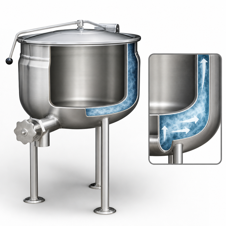 Product image #4 for Southbend Steam KDLS-40F 40 Gallon Direct Steam Full Jacket Tri-Leg Steam Kettle