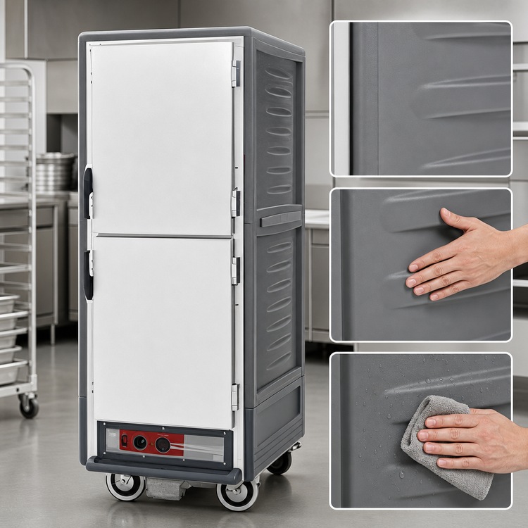 Product image #4 for Metro C5 3 Series Full-Height Moisture Heated Holding and Proofing Cabinet with Dutch Insulated Aluminum Doors, Gray