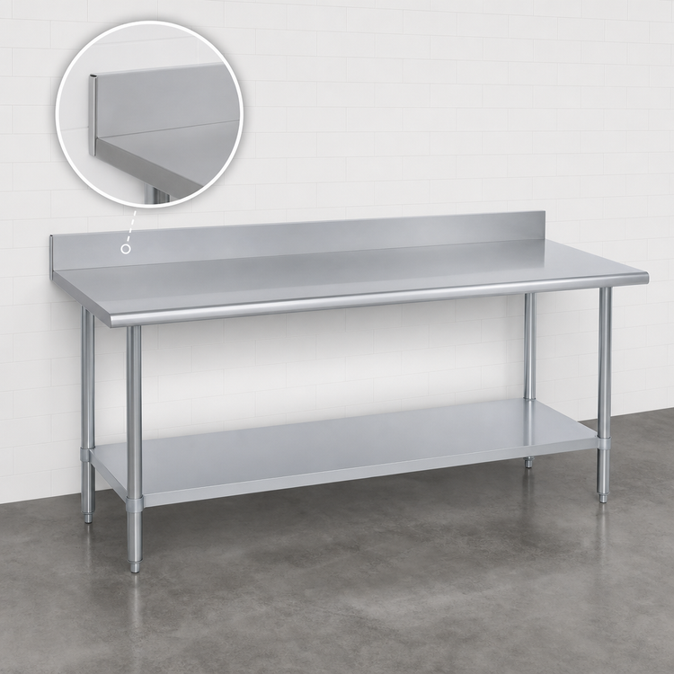 Product image #4 for Duke 84-Inch x 36-Inch Stainless Steel Work Table with 5-Inch Riser and Galvanized Undershelf