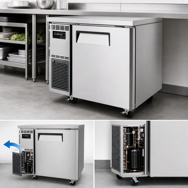 Product image #4 for Turbo Air J Series 36-Inch 1-Section Side Mount Undercounter Freezer, 6.37 Cu. Ft.