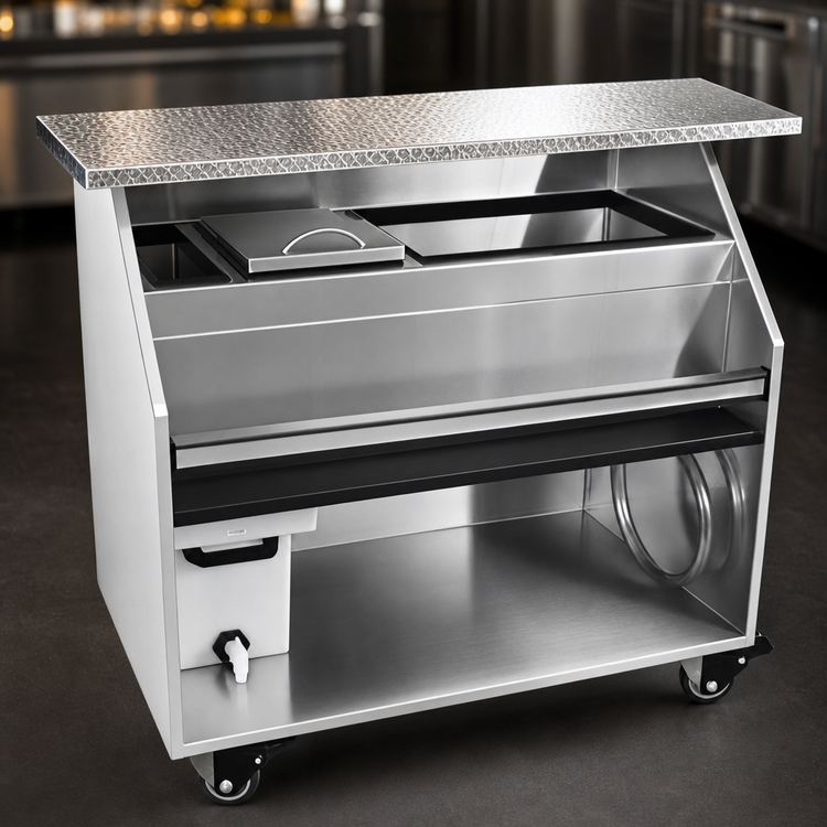 Product image #4 for Glastender 60-Inch Portable Bar for Stackable Cups with Insulated Ice Bin and Iced Beverage Compartment