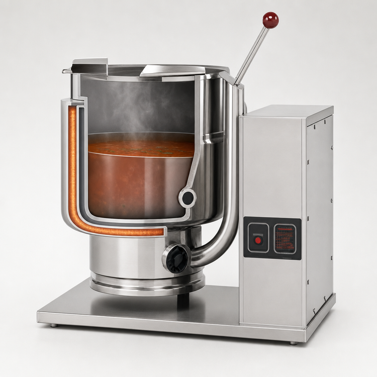 Product image #4 for Groen TDB-24C Electric Tabletop Tilting Kettle, 24 Qt, 2/3 Jacket, Right-Side Support Console