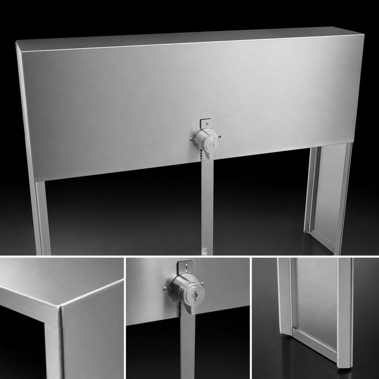 Product image #4 for Glastender 15-Inch Single Stainless Steel Speed Rail Locking Cover