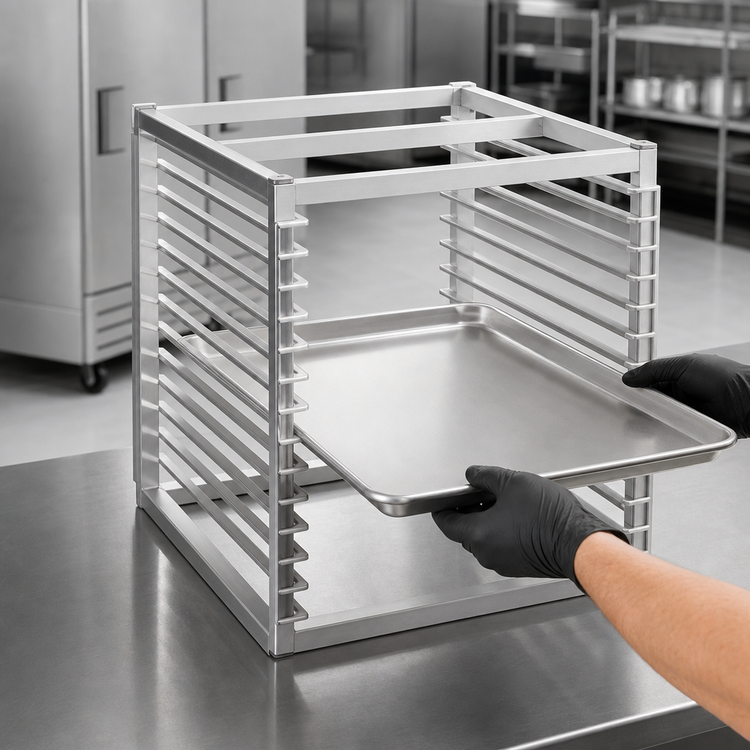Product image #4 for Channel Manufacturing Stainless Steel Reach-In Refrigeration Bun Pan Rack, End Load, 13-Pan Capacity