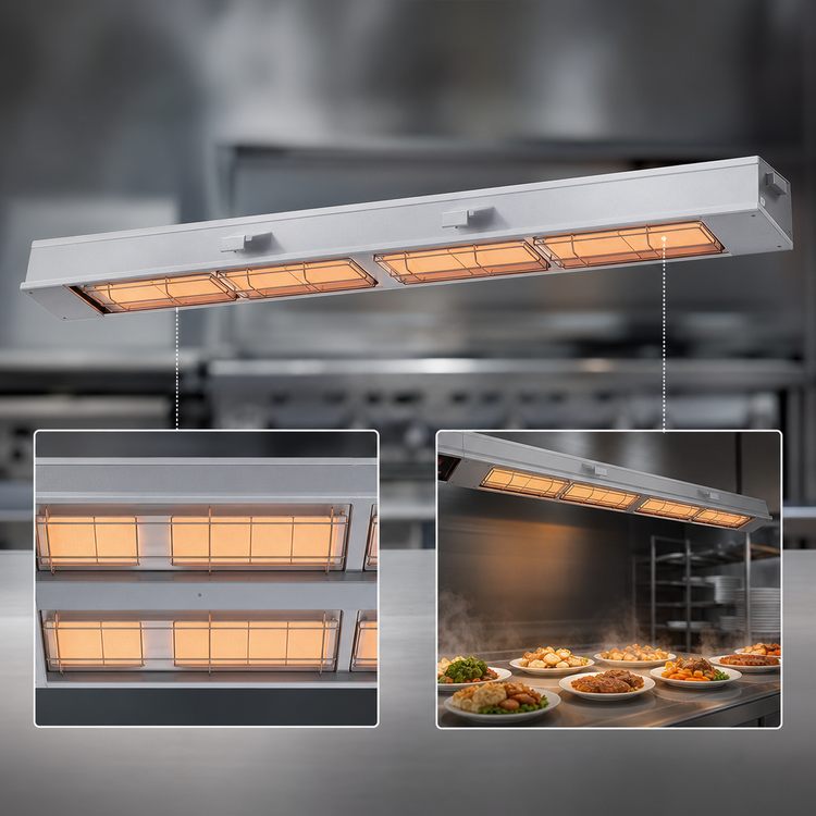 Product image #4 for Hatco Ultra-Glo 60-Inch Double Ceramic Tile Unlighted Infrared Foodwarmer