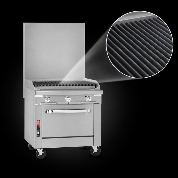 Product image #4 for Southbend Platinum 36-Inch Heavy Duty Gas Charbroiler Range with Cabinet Base and Cast Iron Grates