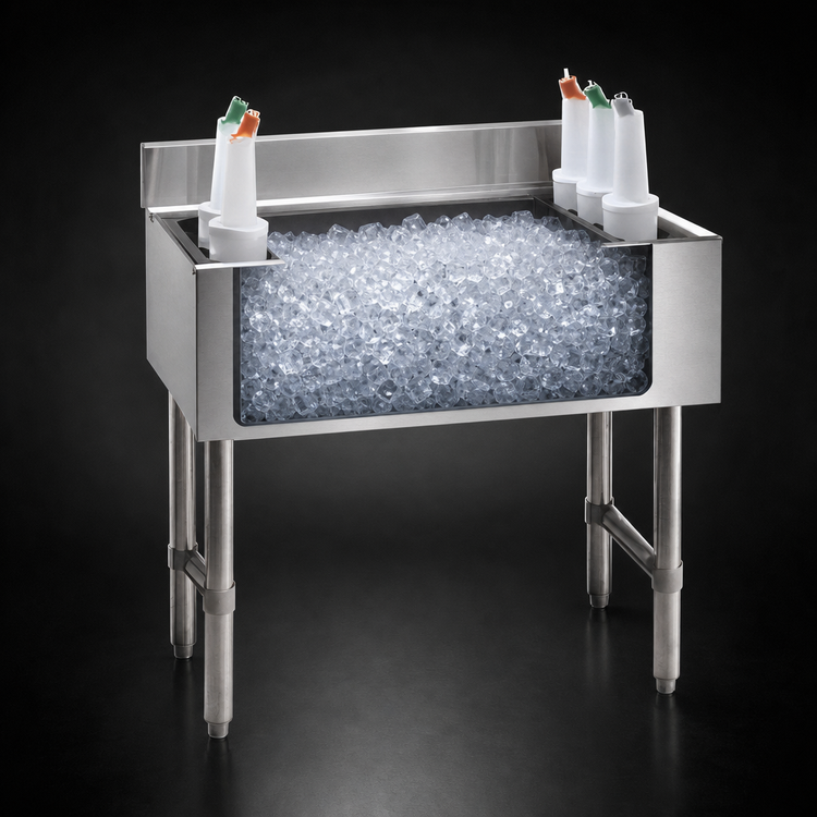 Product image #4 for Advance Tabco Underbar Basics 48-Inch Stainless Steel Cocktail Unit with 12-Inch Deep Ice Bin