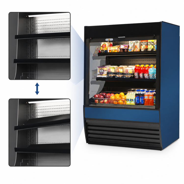 Product image #4 for Federal Industries Vision Series High Profile Square End Self-Serve Refrigerated Merchandiser, 47.25W x 33D x 60H, 2-Tier