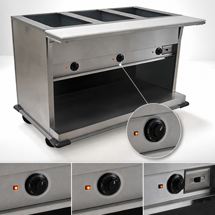 Product image #4 for Spec-Master PHT5OB-240 Portable Electric Hot Food Table, 5-Well