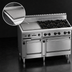 Thumbnail image #4 for Bistro 60-Inch Commercial Gas Range with 6 Open Burners, 24-Inch Griddle, Space Saver Oven, and Standard Oven