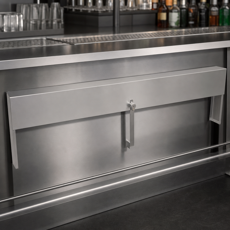 Product image #4 for Glastender 47-Inch Single Speed Rail Locking Cover, Stainless Steel