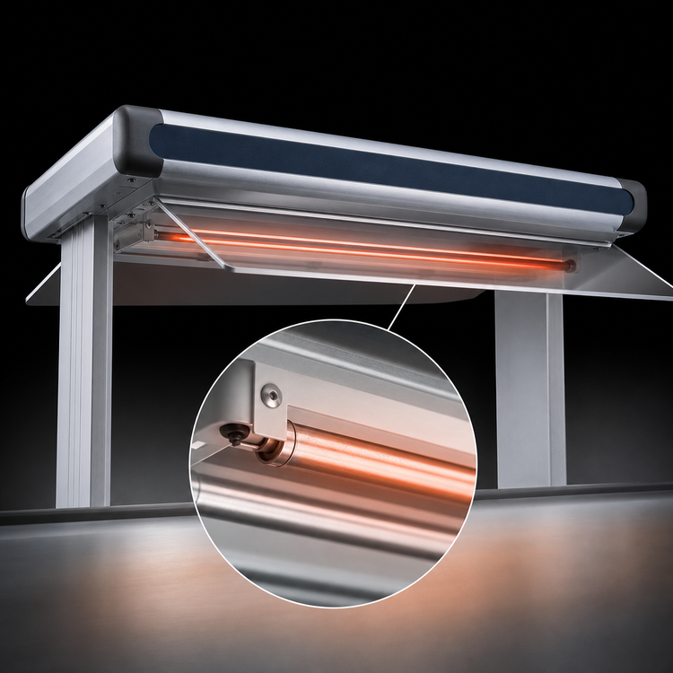 Product image #4 for Hatco Glo-Ray Designer Dual Unlighted Infrared Strip Heater, 21.5" W, 6" Spacing, Aluminum, 700 Watts