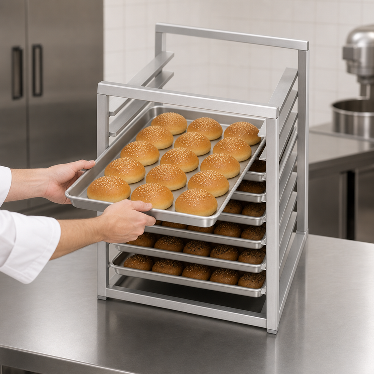 Product image #4 for Channel Manufacturing Stainless Steel End-Load Reach-In Bun Pan Rack, 7 Full-Size Pan Capacity