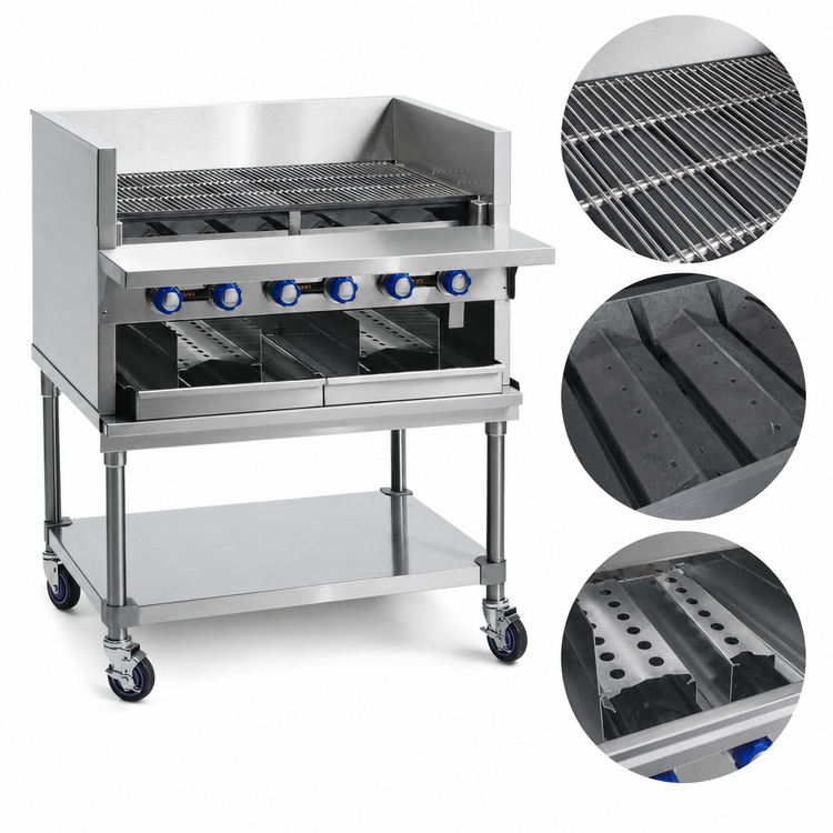 Product image #4 for Imperial 60-Inch Countertop Gas Smoke Broiler with 10 Stainless Steel Burners