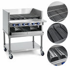Thumbnail image #4 for Imperial (Middleby) IABA-60 60-Inch Countertop Gas Smoke Broiler with Radiant Cast Iron Grates and Built-In Smoke System