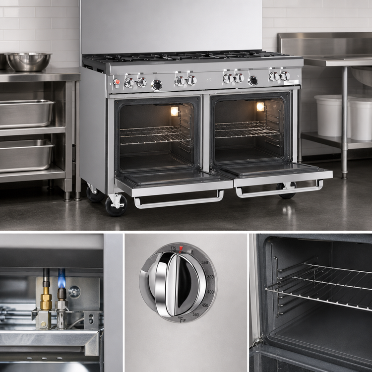Product image #4 for Southbend Ultimate 48-Inch Natural Gas Restaurant Range with 8 Open Burners and 2 Space Saver Ovens