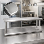 Thumbnail image #4 for BK Resources PTS-2448-2 Double-Tier Pass-Through Shelf, 48 x 24 in, 304 Stainless Steel, Wall-Mounted