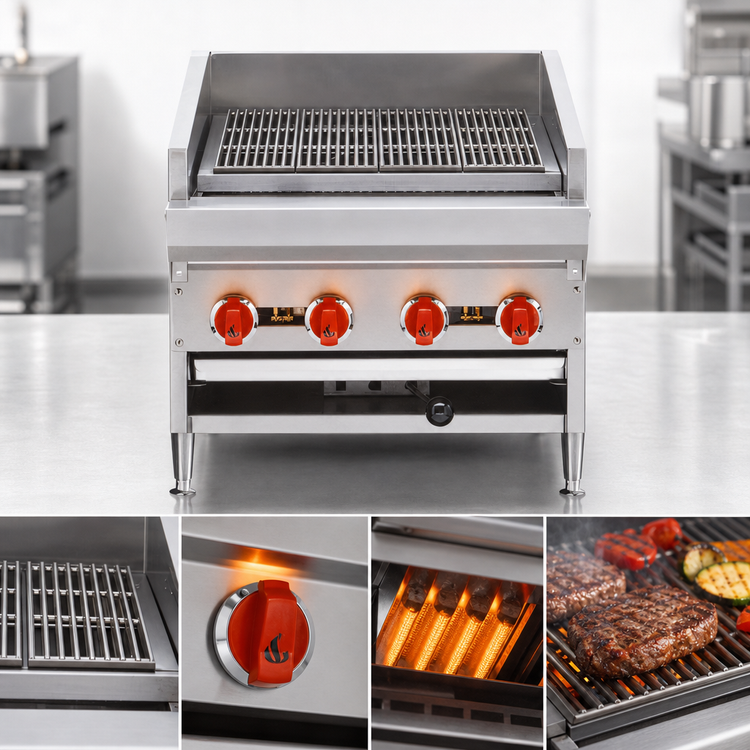 Product image #4 for American Range ADJ-24 24-Inch Countertop Gas Radiant Charbroiler with Adjustable Grates