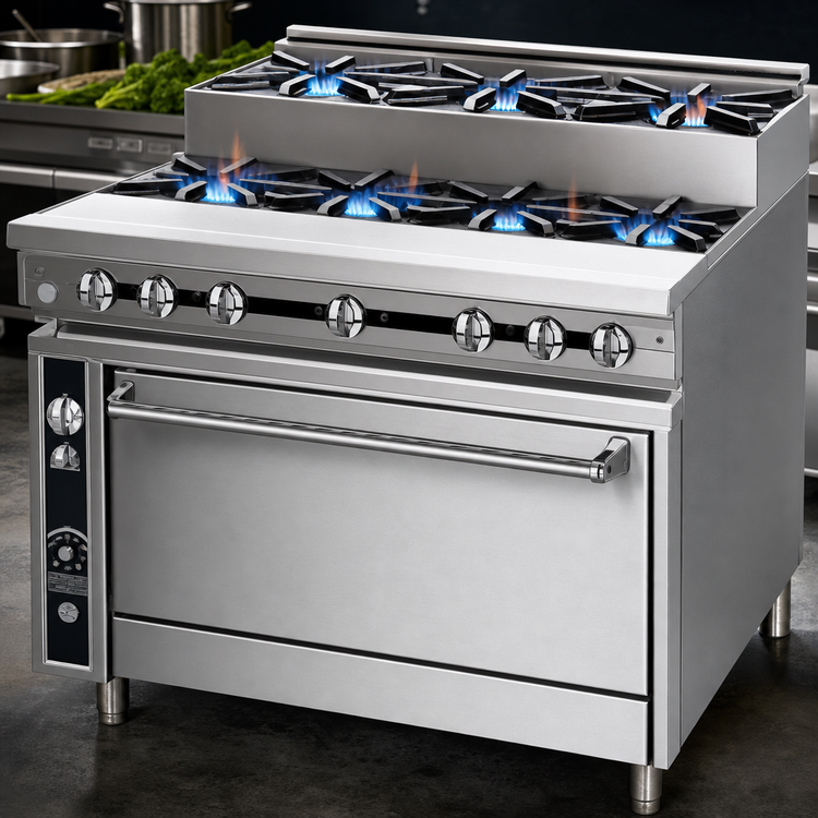 Product image #4 for Titan JTRHE-4-3-36 Heavy Duty 36-Inch Gas Range with 4 Open Burners, 3 Step-Up Burners, and Standard Oven