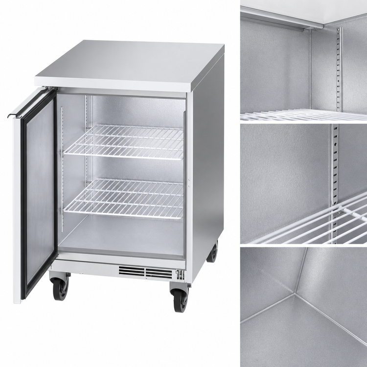 Product image #4 for Beverage-Air WTR24AHC-FLT 24-Inch One-Section Worktop Refrigerator with Solid Door and Flat Top